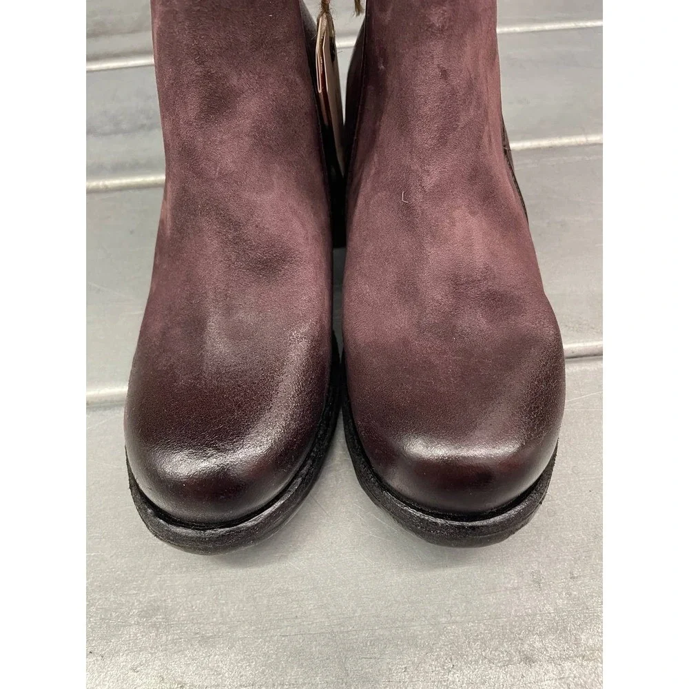 AS 98 Ibsen Ankle Boots Womens 36 US 5.5-6‎ Burgundy Leather Side Zip Casual